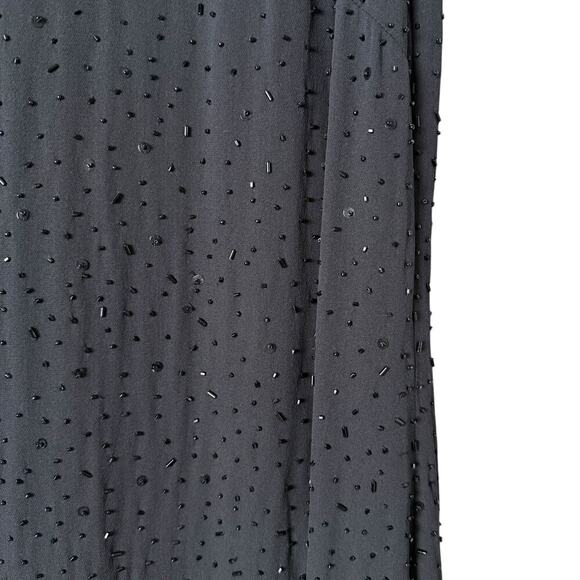 NWT The Works Saks Fifth Avenue Silk Beaded Sequin Cocktail Dress in Black, Sz 8 - Picture 4 of 9